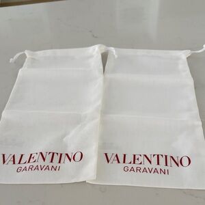 Valentino Garavani White Dust Bags for shoes with Red Logo
